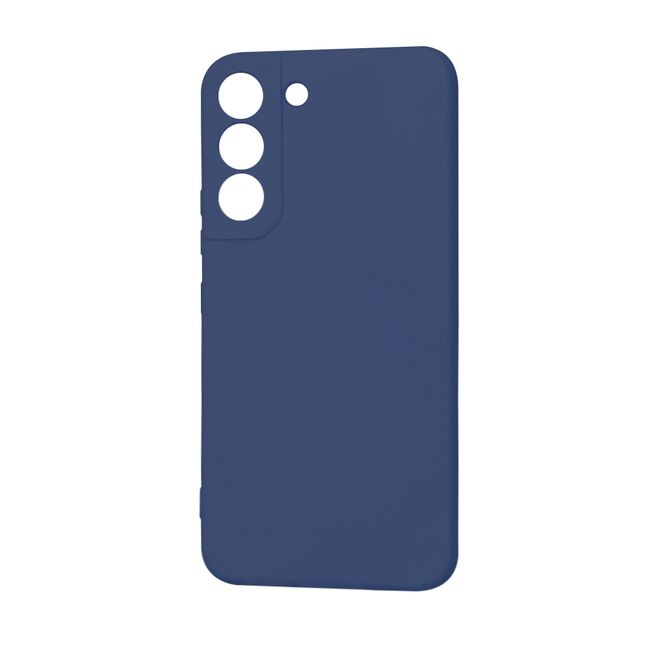 Husa pentru  Samsung Galaxy S22 5G Liquid Silicone, subțire, captusita cu microfibra, anti amprentă, protectie cameră foto, albastru