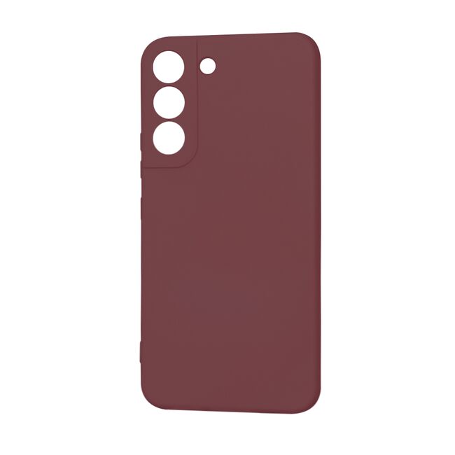 Husa pentru  Samsung Galaxy S22 5G Liquid Silicone, subțire, captusita cu microfibra, anti amprentă, protectie cameră foto, bordeaux