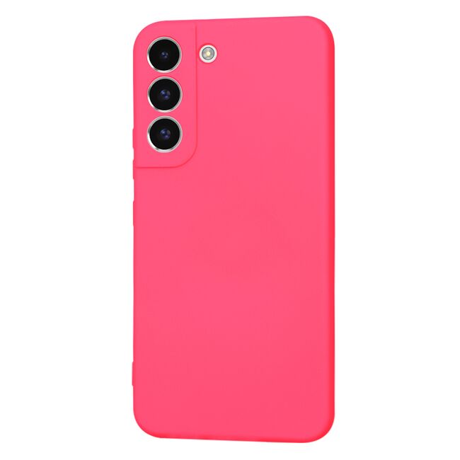 Husa pentru  Samsung Galaxy S22 5G Liquid Silicone, subțire, captusita cu microfibra, anti amprentă, protectie cameră foto, fucsia