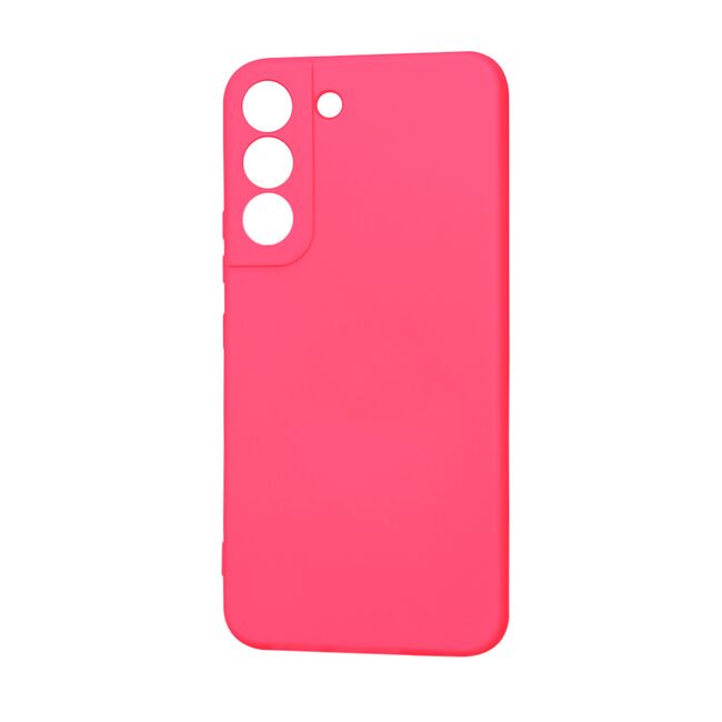 Husa pentru  Samsung Galaxy S22 5G Liquid Silicone, subțire, captusita cu microfibra, anti amprentă, protectie cameră foto, fucsia