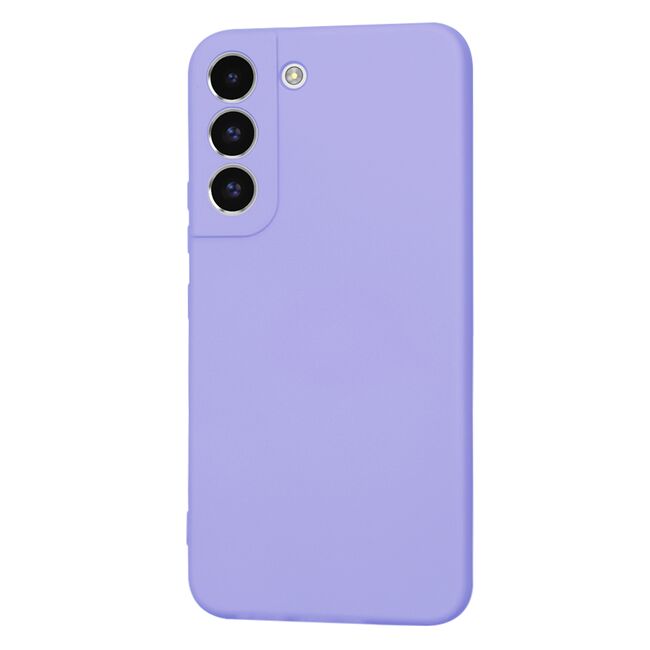 Husa pentru  Samsung Galaxy S22 5G Liquid Silicone, subțire, captusita cu microfibra, anti amprentă, protectie cameră foto, lavanda