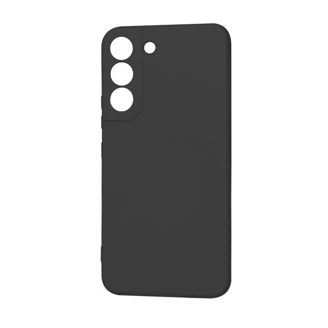 Husa pentru  Samsung Galaxy S22 5G Liquid Silicone, subțire, captusita cu microfibra, anti amprentă, protectie cameră foto, negru