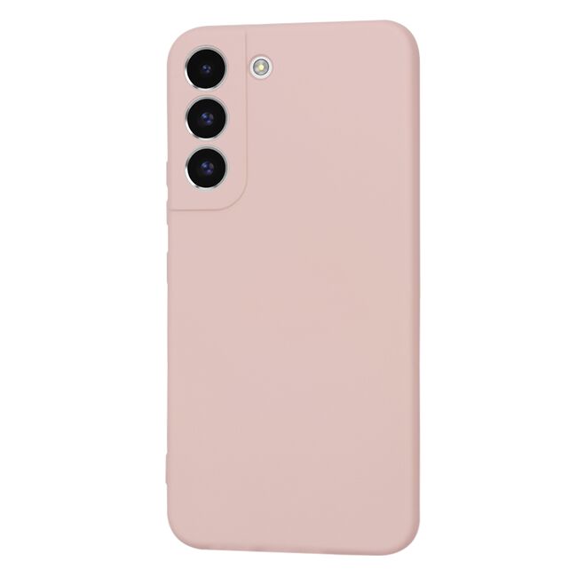 Husa pentru  Samsung Galaxy S22 5G Liquid Silicone, subțire, captusita cu microfibra, anti amprentă, protectie cameră foto, roz inchis