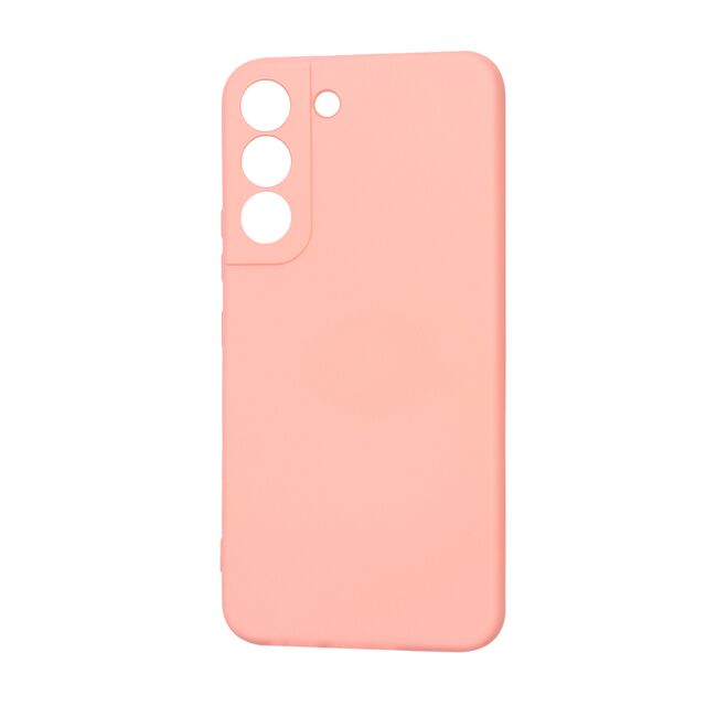 Husa pentru  Samsung Galaxy S22 5G Liquid Silicone, subțire, captusita cu microfibra, anti amprentă, protectie cameră foto, roz