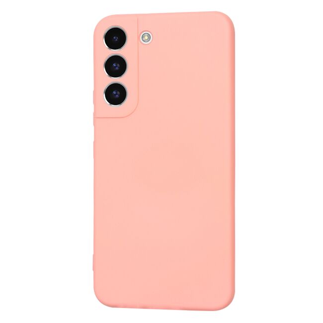 Husa pentru  Samsung Galaxy S22 5G Liquid Silicone, subțire, captusita cu microfibra, anti amprentă, protectie cameră foto, roz