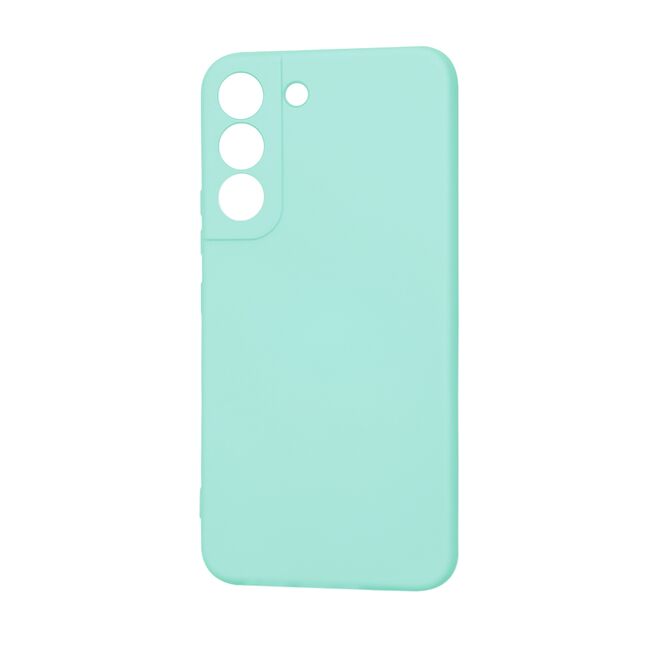 Husa pentru  Samsung Galaxy S22 5G Liquid Silicone, subțire, captusita cu microfibra, anti amprentă, protectie cameră foto, turcoaz