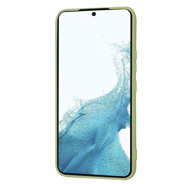 Husa pentru  Samsung Galaxy S22 5G Liquid Silicone, subțire, captusita cu microfibra, anti amprentă, protectie cameră foto, verde