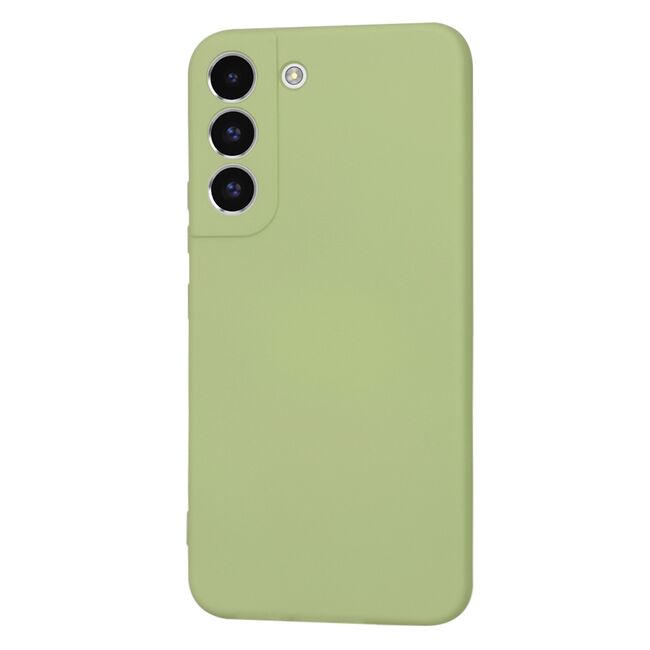 Husa pentru  Samsung Galaxy S22 5G Liquid Silicone, subțire, captusita cu microfibra, anti amprentă, protectie cameră foto, verde
