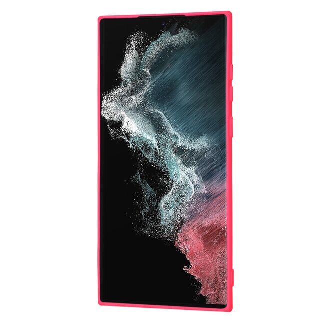 Husa pentru  Samsung Galaxy S22 Ultra 5G Liquid Silicone, subțire, captusita cu microfibra, anti amprentă, protectie cameră foto, fucsia
