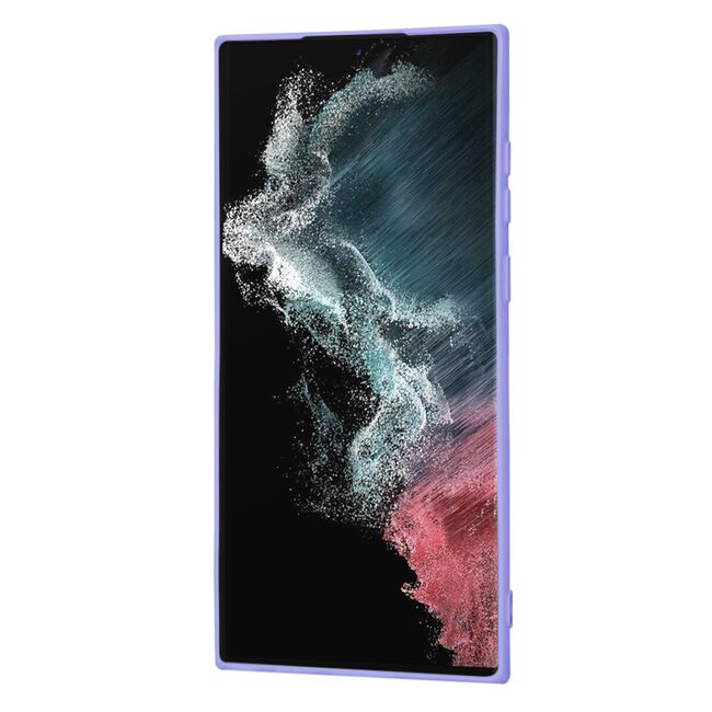 Husa pentru  Samsung Galaxy S22 Ultra 5G Liquid Silicone, subțire, captusita cu microfibra, anti amprentă, protectie cameră foto, lavanda
