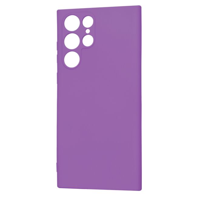 Husa pentru  Samsung Galaxy S22 Ultra 5G Liquid Silicone, subțire, captusita cu microfibra, anti amprentă, protectie cameră foto, mov