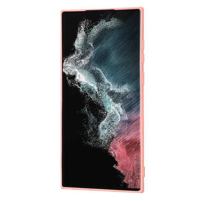 Husa pentru  Samsung Galaxy S22 Ultra 5G Liquid Silicone, subțire, captusita cu microfibra, anti amprentă, protectie cameră foto, roz