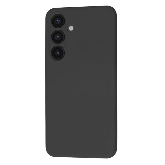 Husa pentru  Samsung Galaxy S24 Liquid Silicone, subțire, captusita cu microfibra, anti amprentă, protectie cameră foto, negru