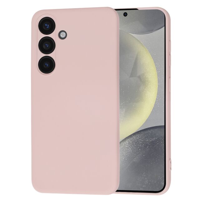 Husa pentru  Samsung Galaxy S24 Liquid Silicone, subțire, captusita cu microfibra, anti amprentă, protectie cameră foto, roz inchis