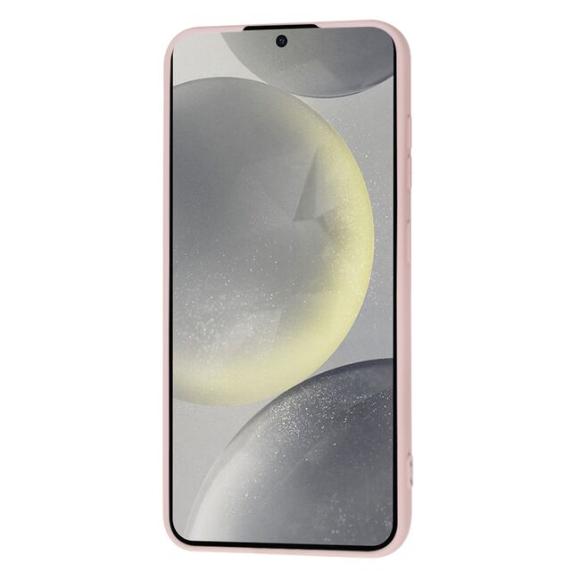 Husa pentru  Samsung Galaxy S24 Liquid Silicone, subțire, captusita cu microfibra, anti amprentă, protectie cameră foto, roz inchis