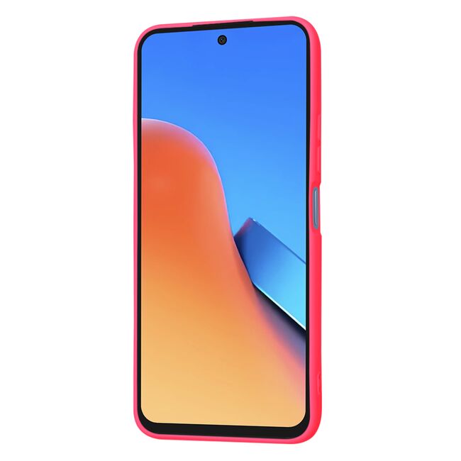 Husa pentru  Xiaomi Redmi 12 5G, Redmi 12 4G Liquid Silicone, subțire, captusita cu microfibra, anti amprentă, protectie cameră foto, fucsia