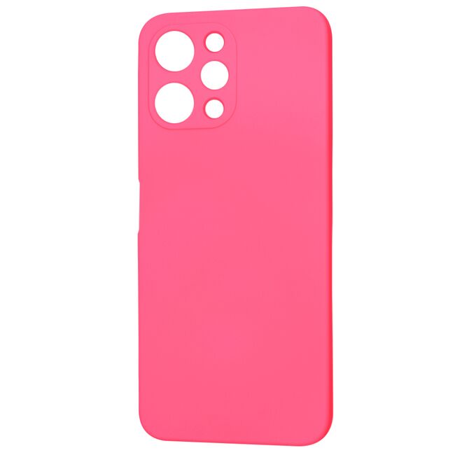 Husa pentru  Xiaomi Redmi 12 5G, Redmi 12 4G Liquid Silicone, subțire, captusita cu microfibra, anti amprentă, protectie cameră foto, fucsia