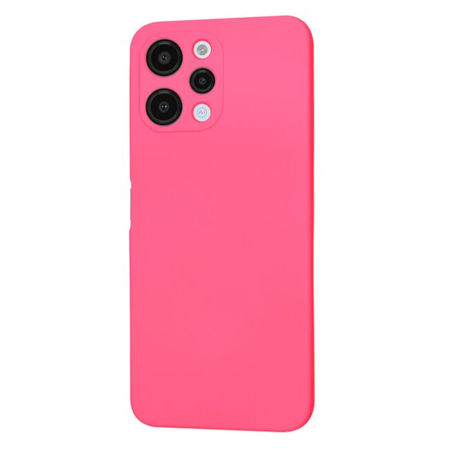 Husa pentru  Xiaomi Redmi 12 5G, Redmi 12 4G Liquid Silicone, subțire, captusita cu microfibra, anti amprentă, protectie cameră foto, fucsia