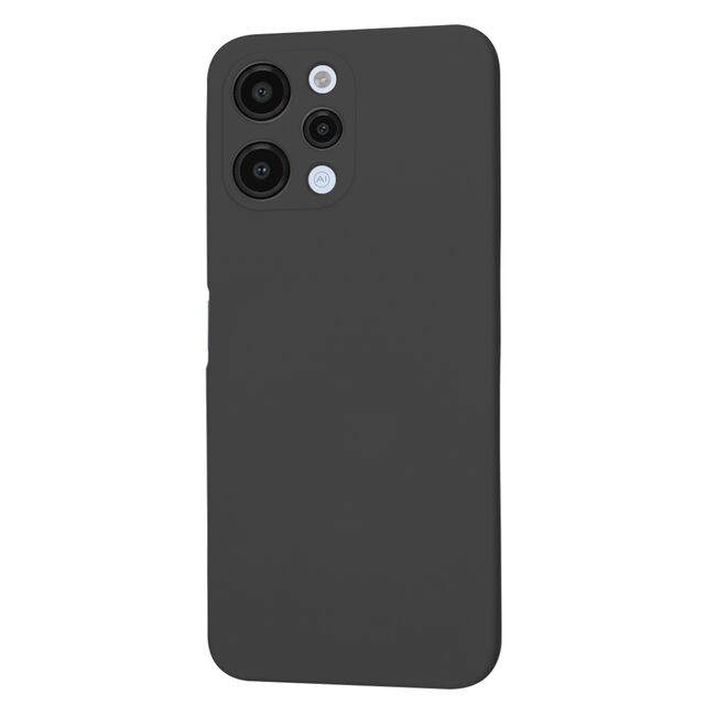 Husa pentru  Xiaomi Redmi 12 5G, Redmi 12 4G Liquid Silicone, subțire, captusita cu microfibra, anti amprentă, protectie cameră foto, negru