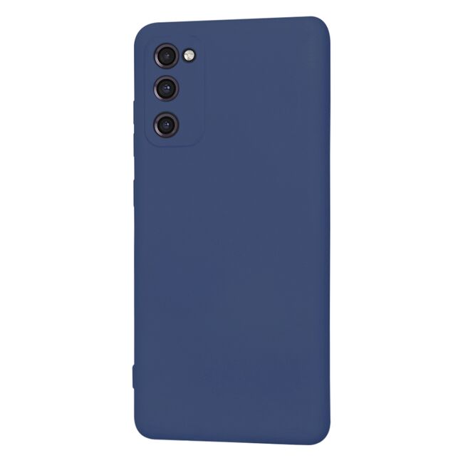 Husa pentru Samsung Galaxy S20 FE Liquid Silicone, subțire, captusita cu microfibra, anti amprentă, protectie cameră foto, albastru