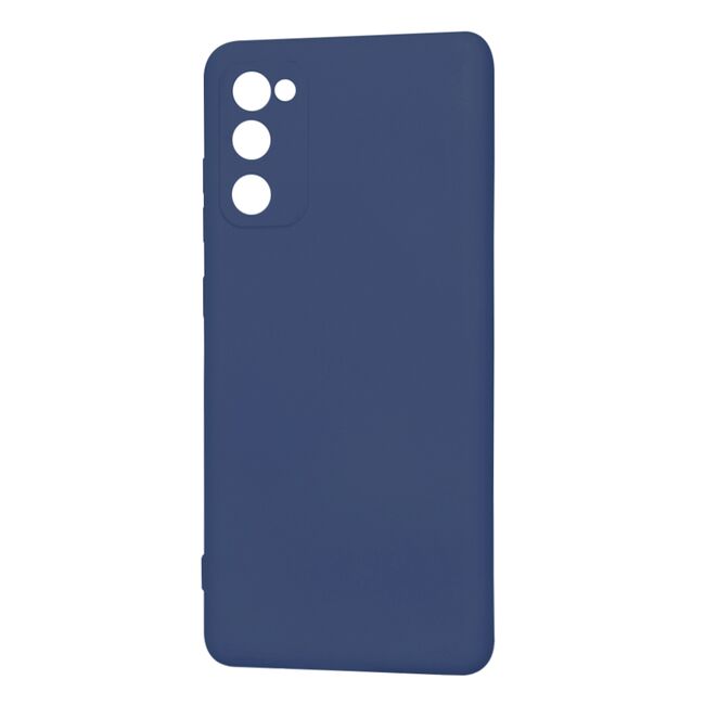 Husa pentru Samsung Galaxy S20 FE Liquid Silicone, subțire, captusita cu microfibra, anti amprentă, protectie cameră foto, albastru
