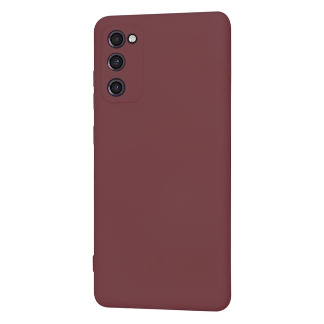 Husa pentru Samsung Galaxy S20 FE Liquid Silicone, subțire, captusita cu microfibra, anti amprentă, protectie cameră foto, bordeaux