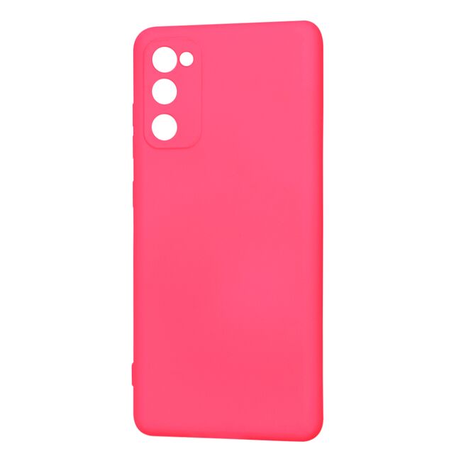 Husa pentru Samsung Galaxy S20 FE Liquid Silicone, subțire, captusita cu microfibra, anti amprentă, protectie cameră foto, fucsia