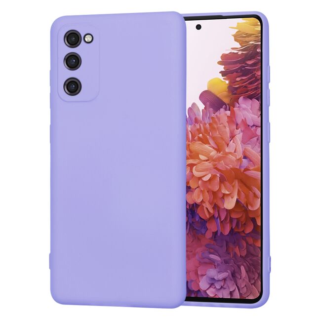 Husa pentru Samsung Galaxy S20 FE Liquid Silicone, subțire, captusita cu microfibra, anti amprentă, protectie cameră foto, lavanda