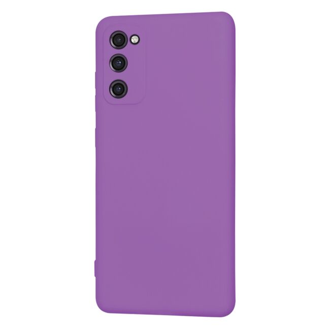 Husa pentru Samsung Galaxy S20 FE Liquid Silicone, subțire, captusita cu microfibra, anti amprentă, protectie cameră foto, mov