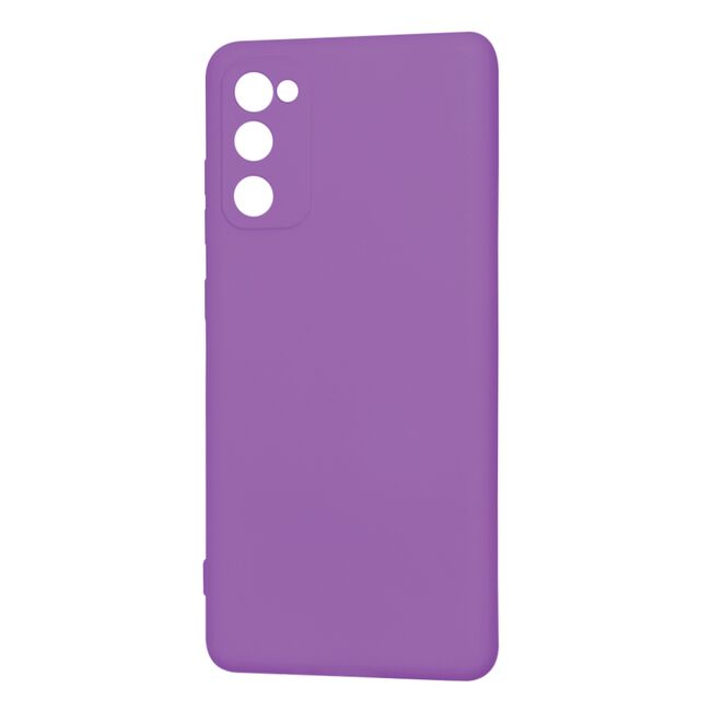 Husa pentru Samsung Galaxy S20 FE Liquid Silicone, subțire, captusita cu microfibra, anti amprentă, protectie cameră foto, mov