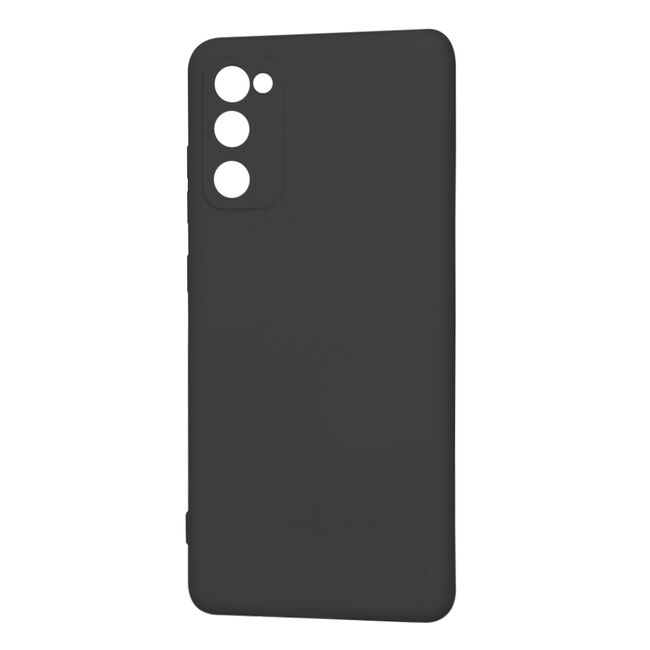 Husa pentru Samsung Galaxy S20 FE Liquid Silicone, subțire, captusita cu microfibra, anti amprentă, protectie cameră foto, negru