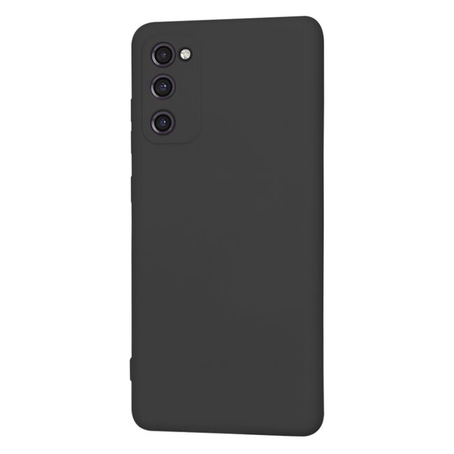 Husa pentru Samsung Galaxy S20 FE Liquid Silicone, subțire, captusita cu microfibra, anti amprentă, protectie cameră foto, negru