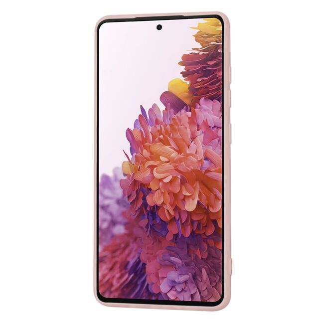 Husa pentru Samsung Galaxy S20 FE Liquid Silicone, subțire, captusita cu microfibra, anti amprentă, protectie cameră foto, roz inchis