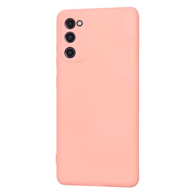 Husa pentru Samsung Galaxy S20 FE Liquid Silicone, subțire, captusita cu microfibra, anti amprentă, protectie cameră foto, roz