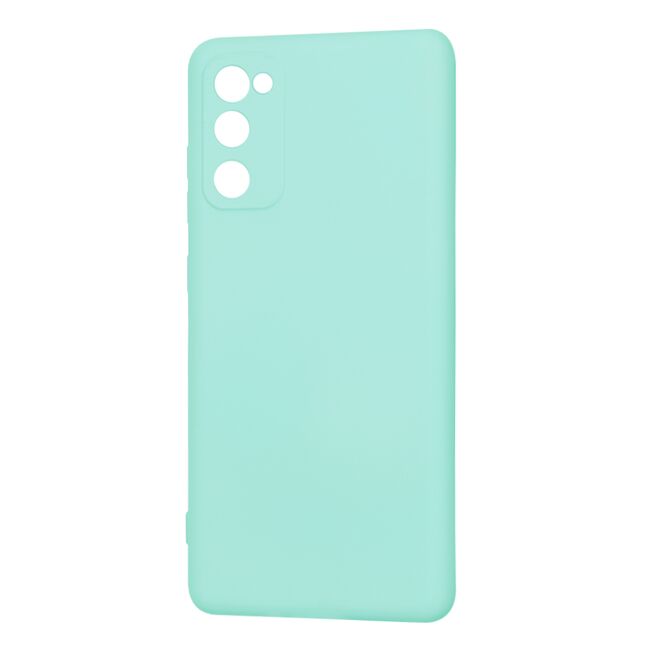 Husa pentru Samsung Galaxy S20 FE Liquid Silicone, subțire, captusita cu microfibra, anti amprentă, protectie cameră foto, turcoaz