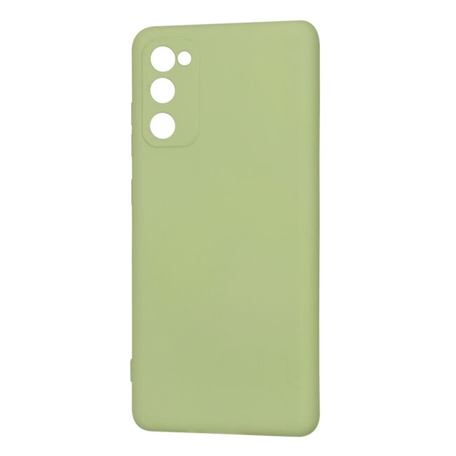 Husa pentru Samsung Galaxy S20 FE Liquid Silicone, subțire, captusita cu microfibra, anti amprentă, protectie cameră foto, verde
