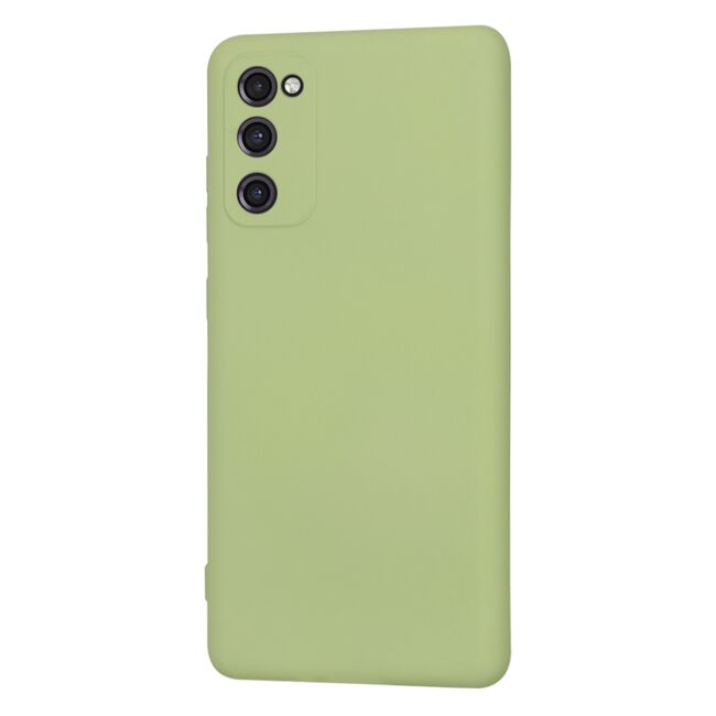 Husa pentru Samsung Galaxy S20 FE Liquid Silicone, subțire, captusita cu microfibra, anti amprentă, protectie cameră foto, verde