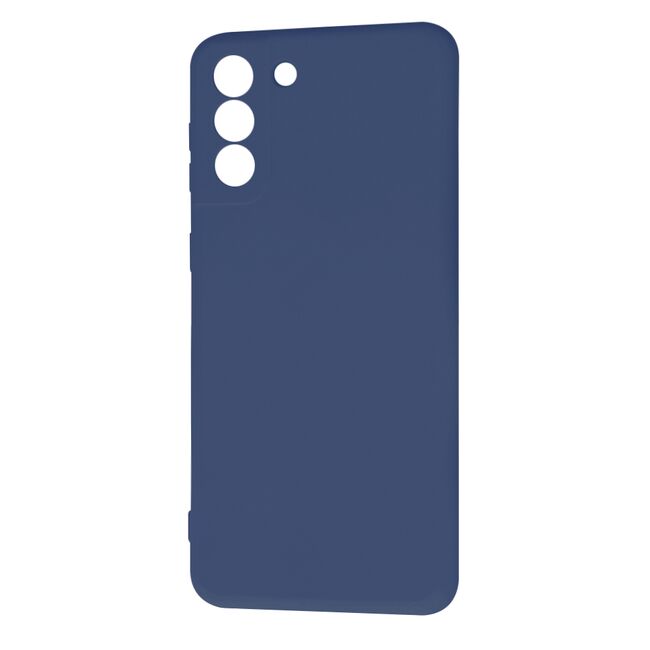 Husa pentru Samsung Galaxy S21+ Plus  Liquid Silicone, subțire, captusita cu microfibra, anti amprentă, protectie cameră foto, albastru