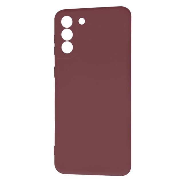 Husa pentru Samsung Galaxy S21+ Plus  Liquid Silicone, subțire, captusita cu microfibra, anti amprentă, protectie cameră foto, bordeaux