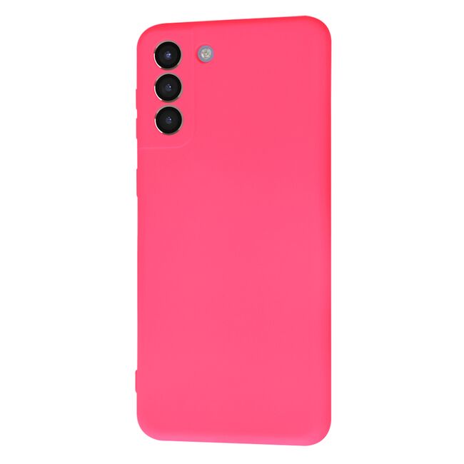 Husa pentru Samsung Galaxy S21+ Plus  Liquid Silicone, subțire, captusita cu microfibra, anti amprentă, protectie cameră foto, fucsia