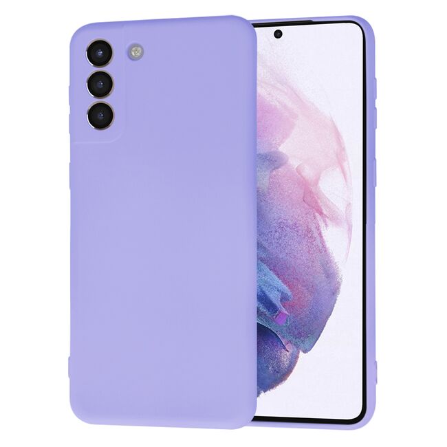 Husa pentru Samsung Galaxy S21+ Plus  Liquid Silicone, subțire, captusita cu microfibra, anti amprentă, protectie cameră foto, lavanda