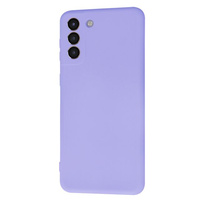 Husa pentru Samsung Galaxy S21+ Plus  Liquid Silicone, subțire, captusita cu microfibra, anti amprentă, protectie cameră foto, lavanda