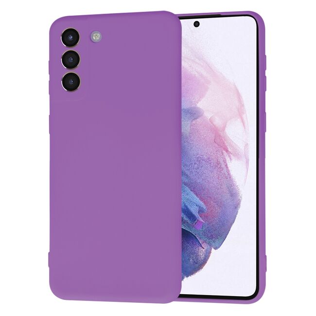 Husa pentru Samsung Galaxy S21+ Plus  Liquid Silicone, subțire, captusita cu microfibra, anti amprentă, protectie cameră foto, mov