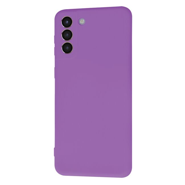 Husa pentru Samsung Galaxy S21+ Plus  Liquid Silicone, subțire, captusita cu microfibra, anti amprentă, protectie cameră foto, mov
