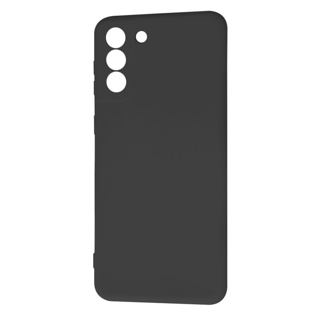 Husa pentru Samsung Galaxy S21+ Plus  Liquid Silicone, subțire, captusita cu microfibra, anti amprentă, protectie cameră foto, negru