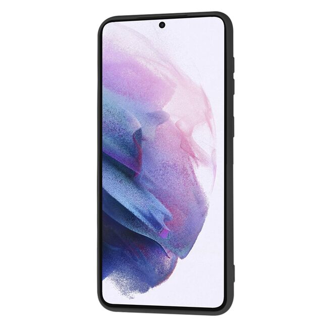 Husa pentru Samsung Galaxy S21+ Plus  Liquid Silicone, subțire, captusita cu microfibra, anti amprentă, protectie cameră foto, negru