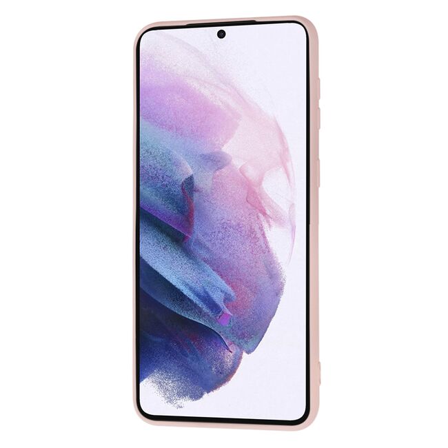 Husa pentru Samsung Galaxy S21+ Plus  Liquid Silicone, subțire, captusita cu microfibra, anti amprentă, protectie cameră foto, roz inchis