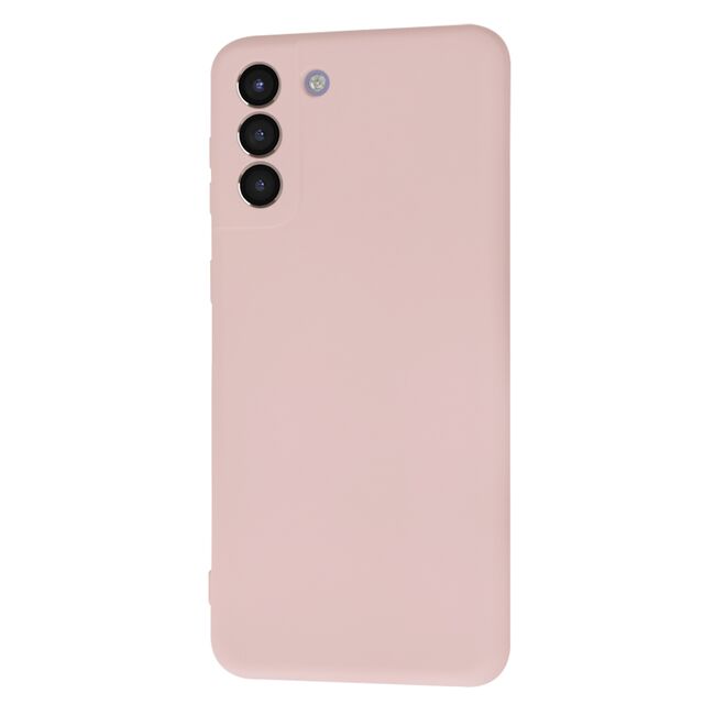Husa pentru Samsung Galaxy S21+ Plus  Liquid Silicone, subțire, captusita cu microfibra, anti amprentă, protectie cameră foto, roz inchis