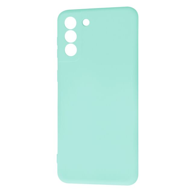 Husa pentru Samsung Galaxy S21+ Plus  Liquid Silicone, subțire, captusita cu microfibra, anti amprentă, protectie cameră foto, turcoaz