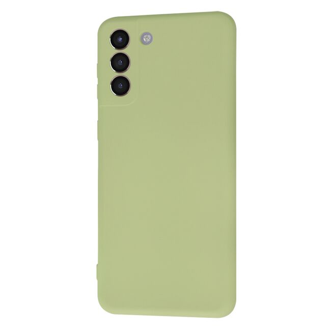 Husa pentru Samsung Galaxy S21+ Plus  Liquid Silicone, subțire, captusita cu microfibra, anti amprentă, protectie cameră foto, verde